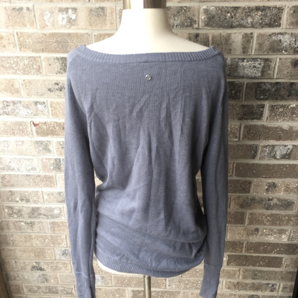LULULEMON Knit Scoop Neck Sweater Grey Blue Long - Picture 2 of 4